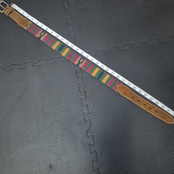Genuine Leather Made in Italy Multicolor Center Belt - Picture 7 of 11